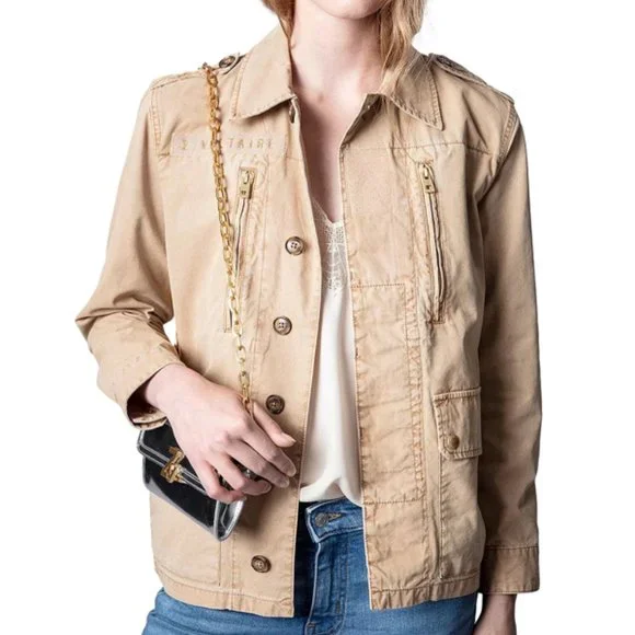 NWT $398 Zadig & Voltaire Kid Cotton Good Vibes Jacket